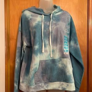 NWT blue tie dye hoodie with front pocket